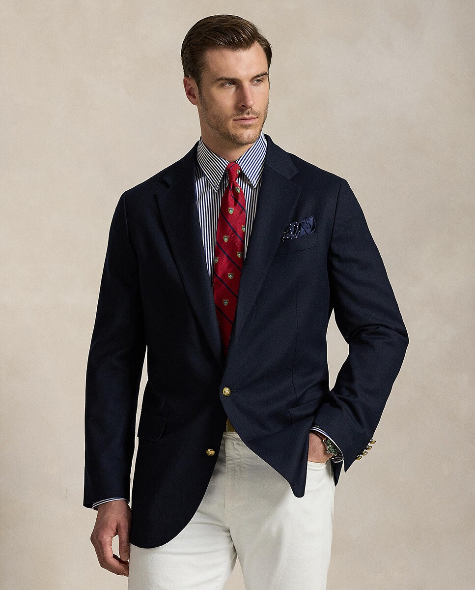 Blazer de Lã Tamanhos Grandes Azul-marinho-1