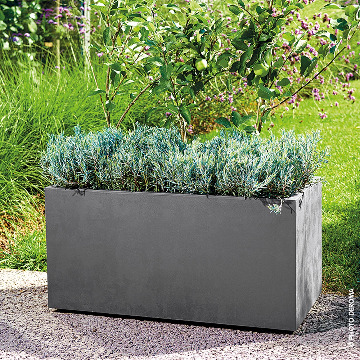 Jardinera Millennium R 79 cm. Antracita. Capacidad 72,6L. Deroma Antracita-2