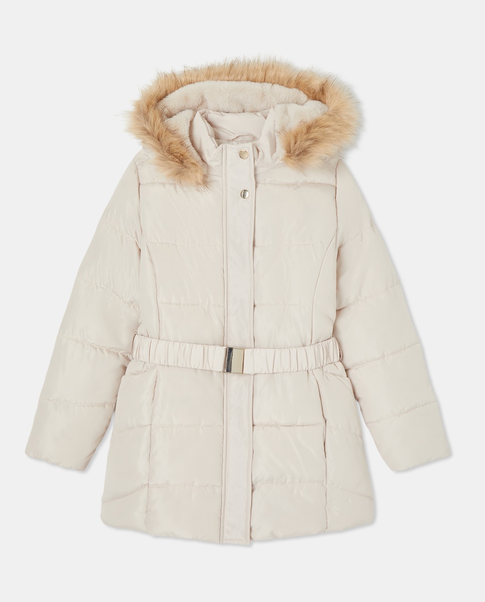 Parka Comprida com Cinto 120 Cru-4