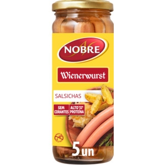Salsichas Wienerwurst Pack 5 frasco 220 g - Nobre
