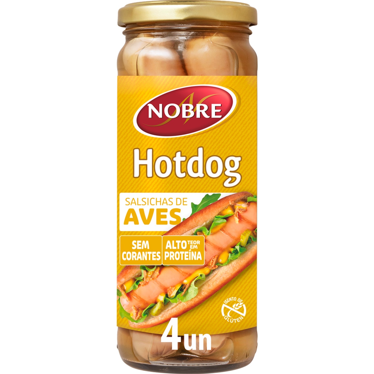 Salsichas Hot Dog de Aves 4 Unidades frasco 210 g