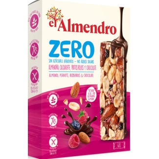Barras de Amêndoas, Frutos Vermelhos 0% Açúcares embalagem 120 g - El Almendro