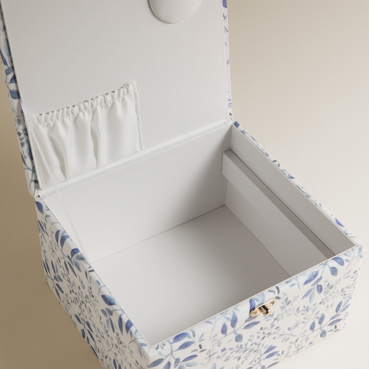 Caixa de Costura Folhas Azul-3