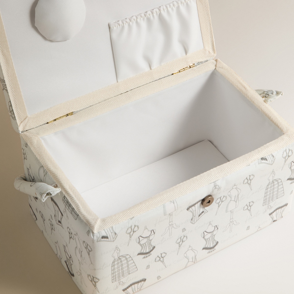 Caixa de Costura Retangular com Alça Corset Cru-3