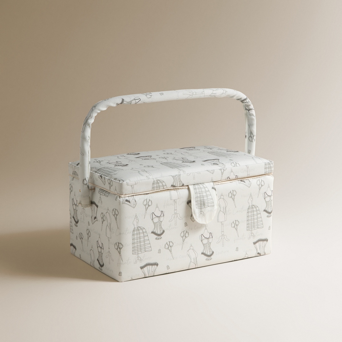 Caixa de Costura Retangular com Alça Corset Cru-1