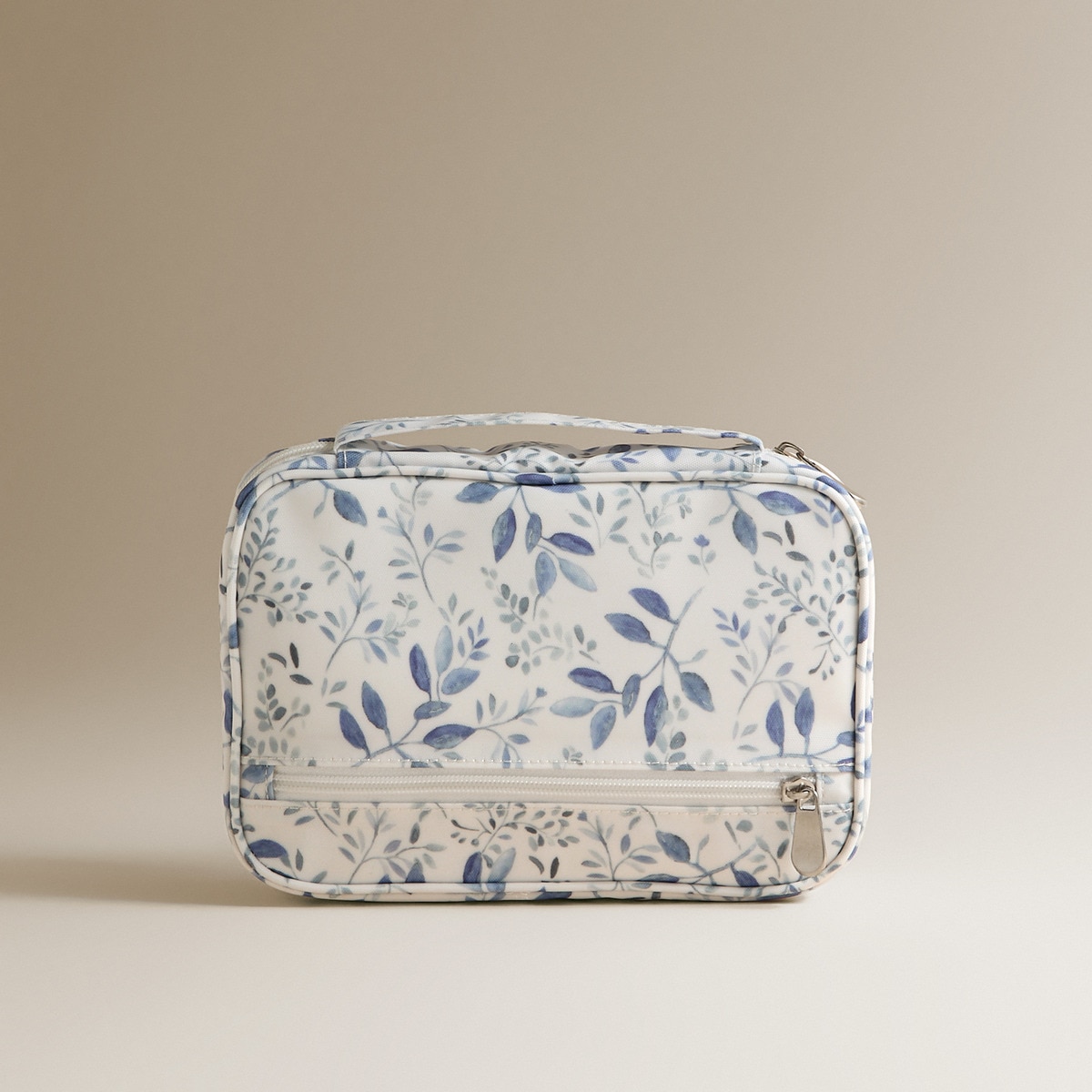 Mala de Costura com Alça Folhas Azul-2