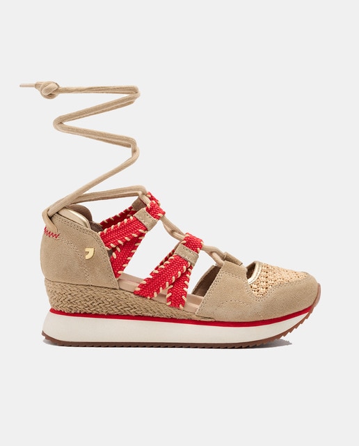 Imagen 0 de Sandalias deportivas negras tipo espadrille con cuña para mujer