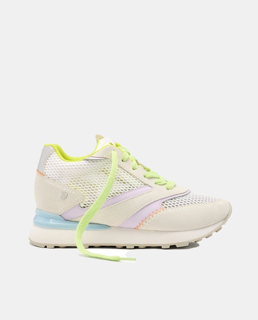 Imagen 0 de Sneakers beige con tejido de rejilla para mujer
