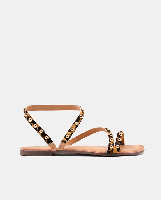 Imagem 0 de Sandálias em Pele com Tachas - Leopardo