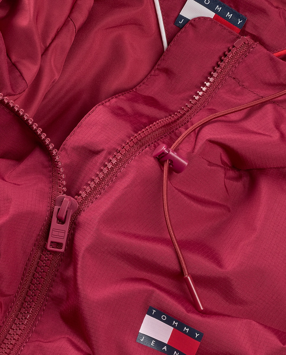 Casaco Corta-Vento com Capuz Fúcsia-7