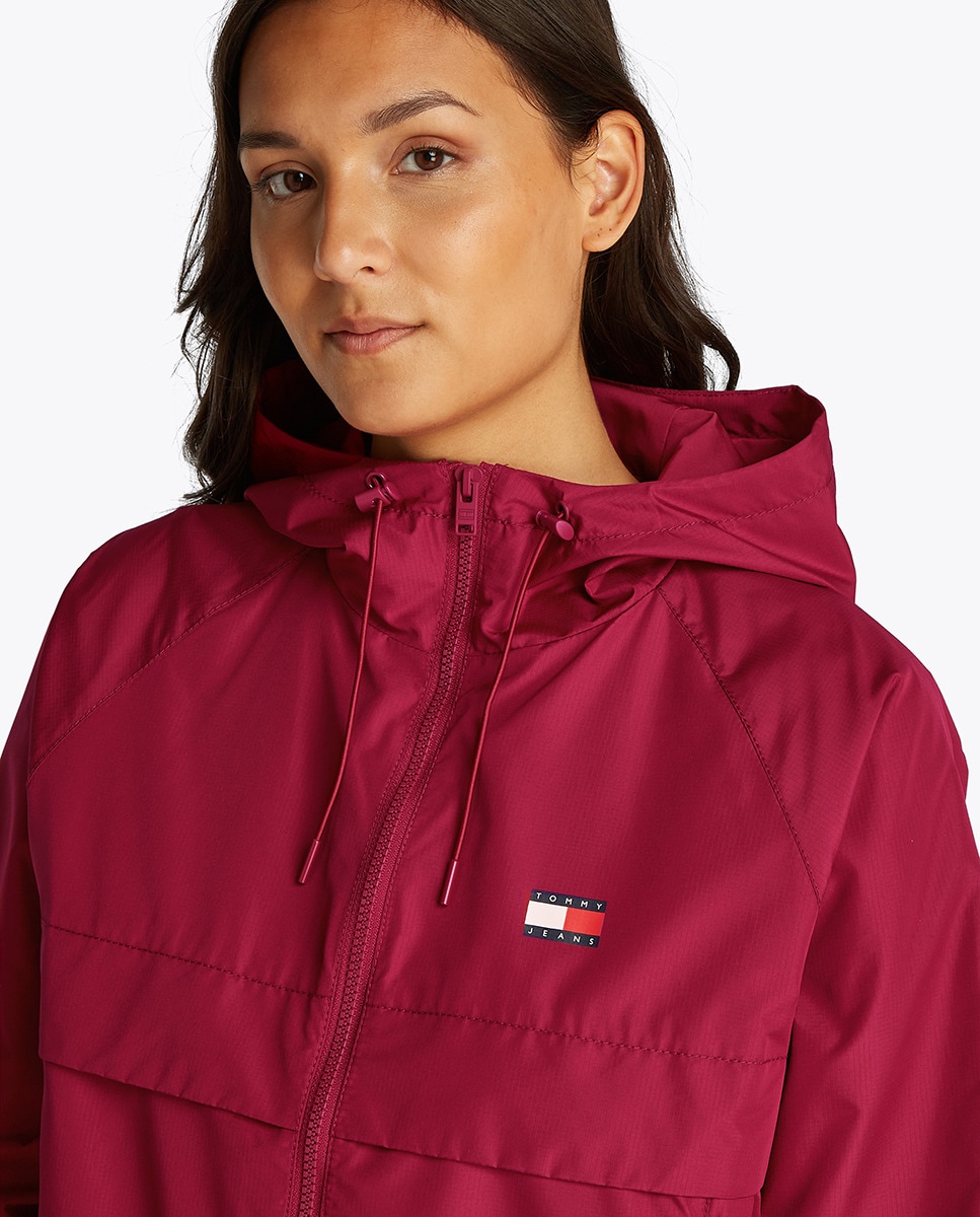 Casaco Corta-Vento com Capuz Fúcsia-4