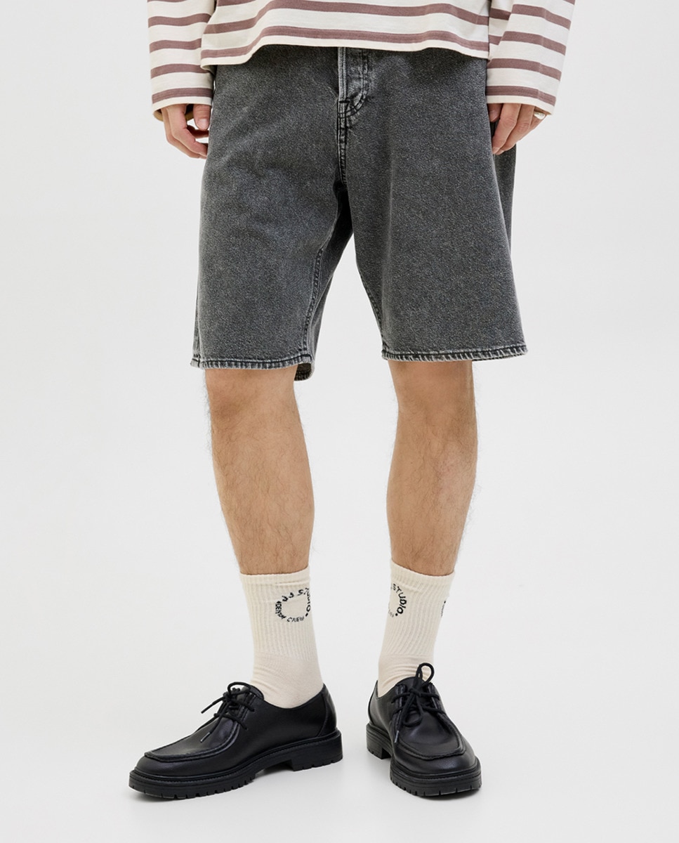Bermudas de Ganga Baggy Fit Preto-4