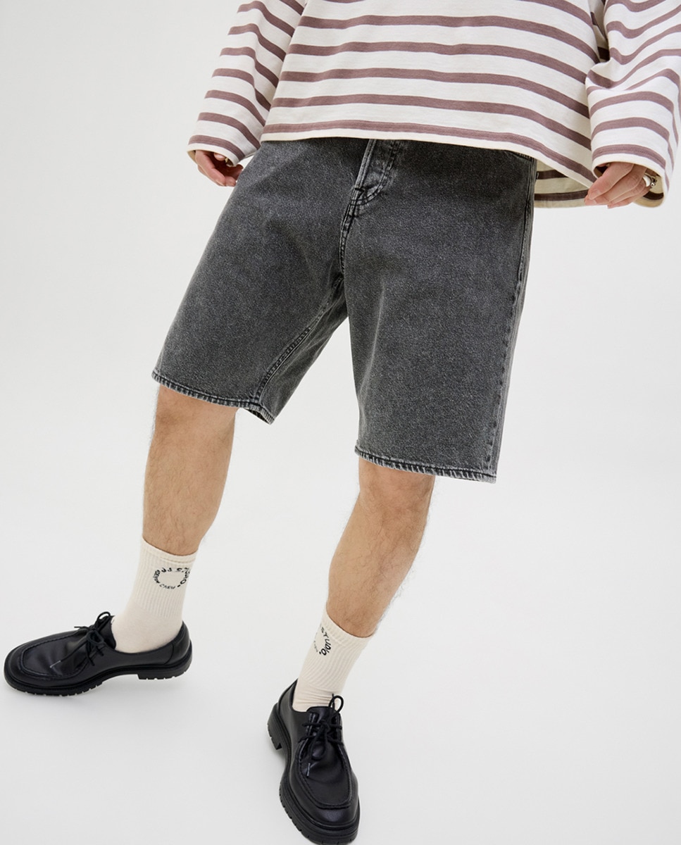 Bermudas de Ganga Baggy Fit Preto-3