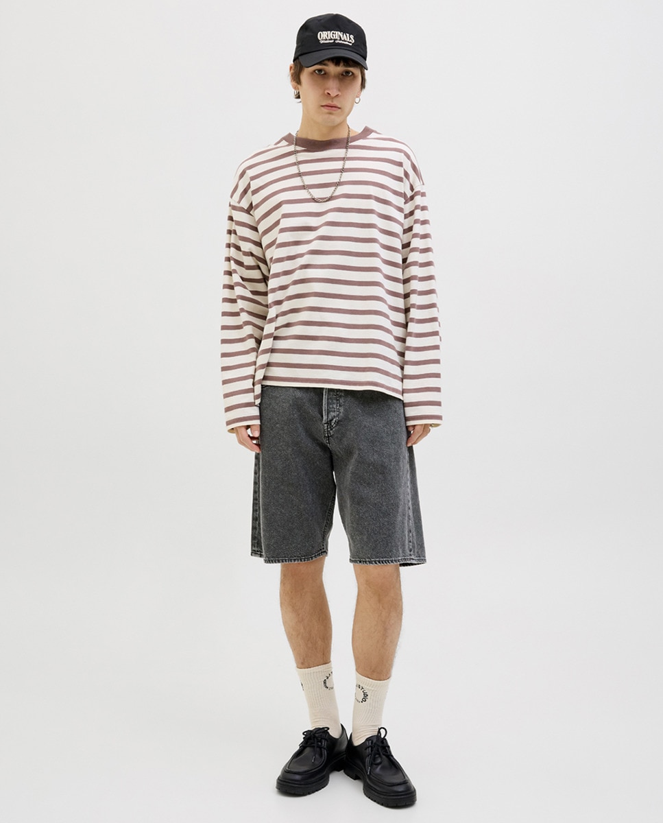 Bermudas de Ganga Baggy Fit Preto-1