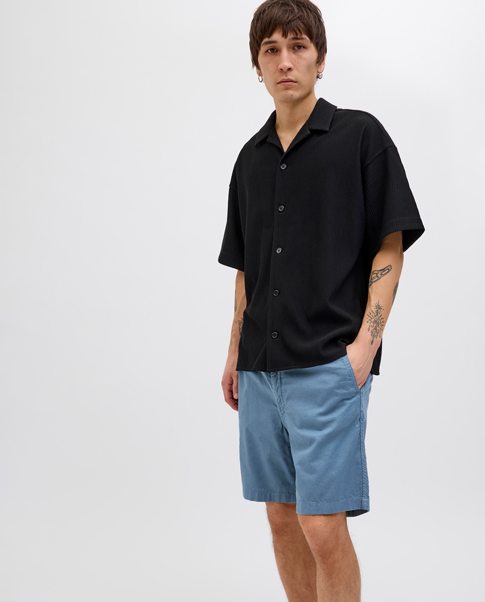 Bermudas Chino Relaxed Fit Azul-3