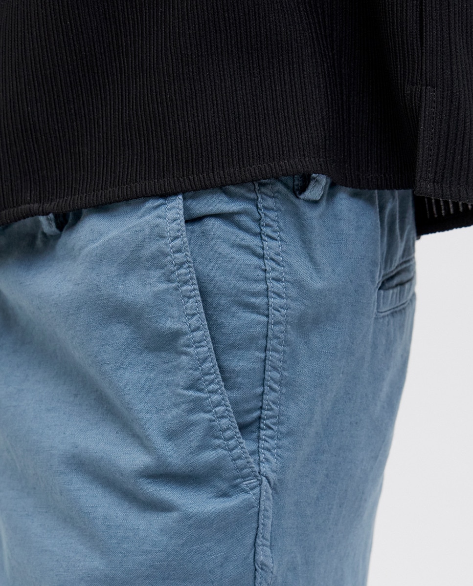 Bermudas Chino Relaxed Fit Azul-6