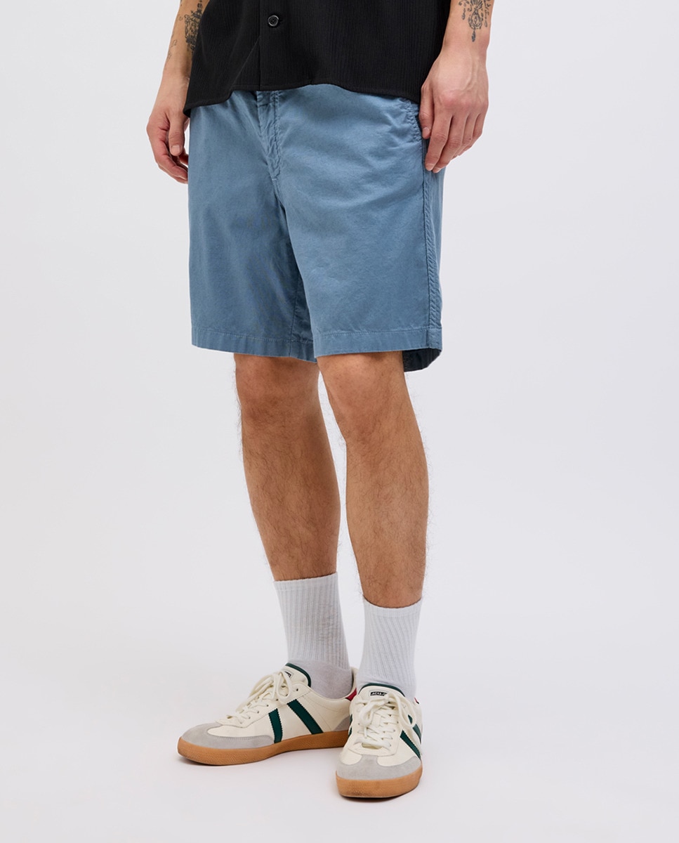 Bermudas Chino Relaxed Fit Azul-4