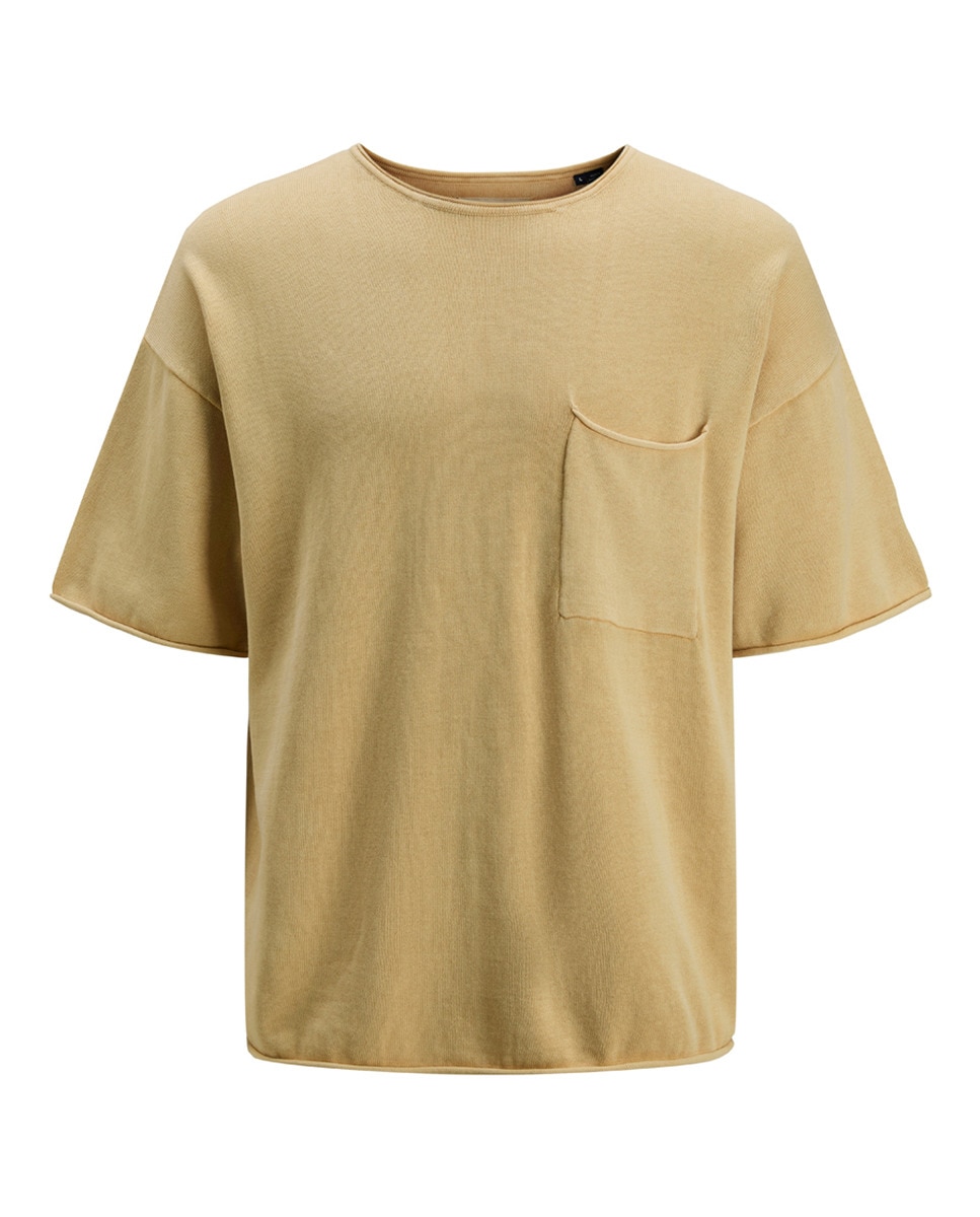 T-shirt Lisa com Manga Curta Mostarda-7
