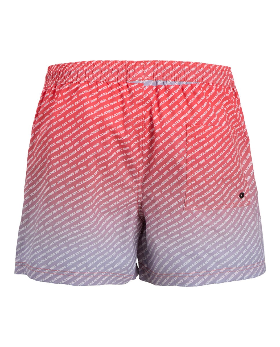 Calções de Banho de Cor em Degradé com Cintura Elástica Rosa-8