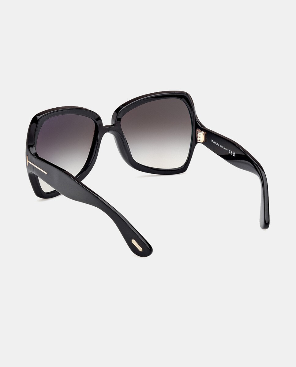Óculos de Sol Cat Eye em Acetato com Lente em Degradé Preto-4