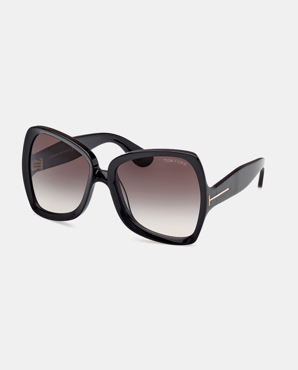 Óculos de Sol Cat Eye em Acetato com Lente em Degradé Preto-2