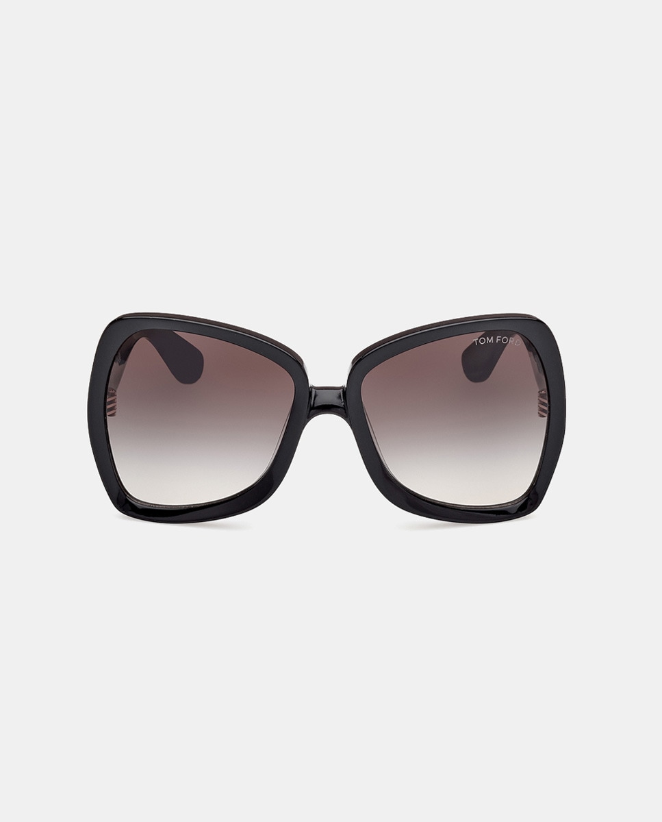Óculos de Sol Cat Eye em Acetato com Lente em Degradé Preto-1