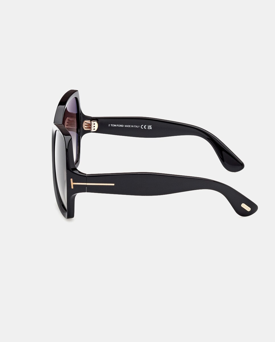 Óculos de Sol Cat Eye em Acetato com Lente em Degradé Preto-3