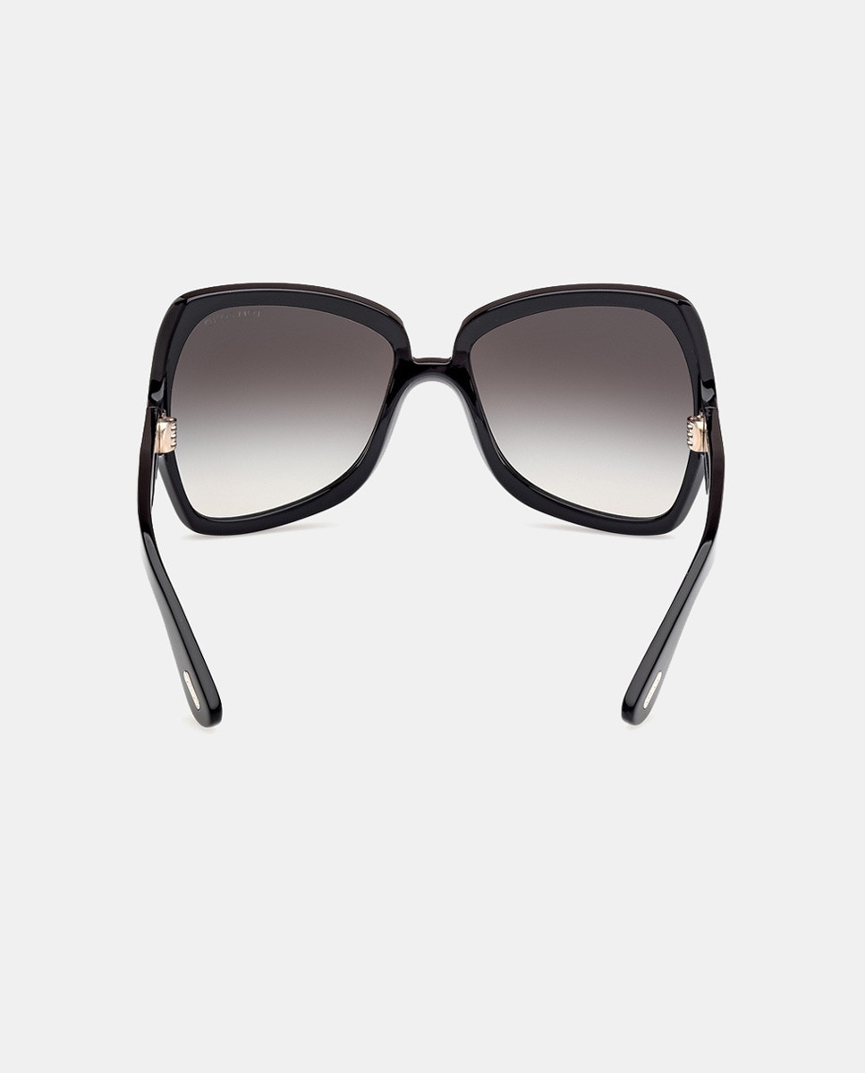 Óculos de Sol Cat Eye em Acetato com Lente em Degradé Preto-5