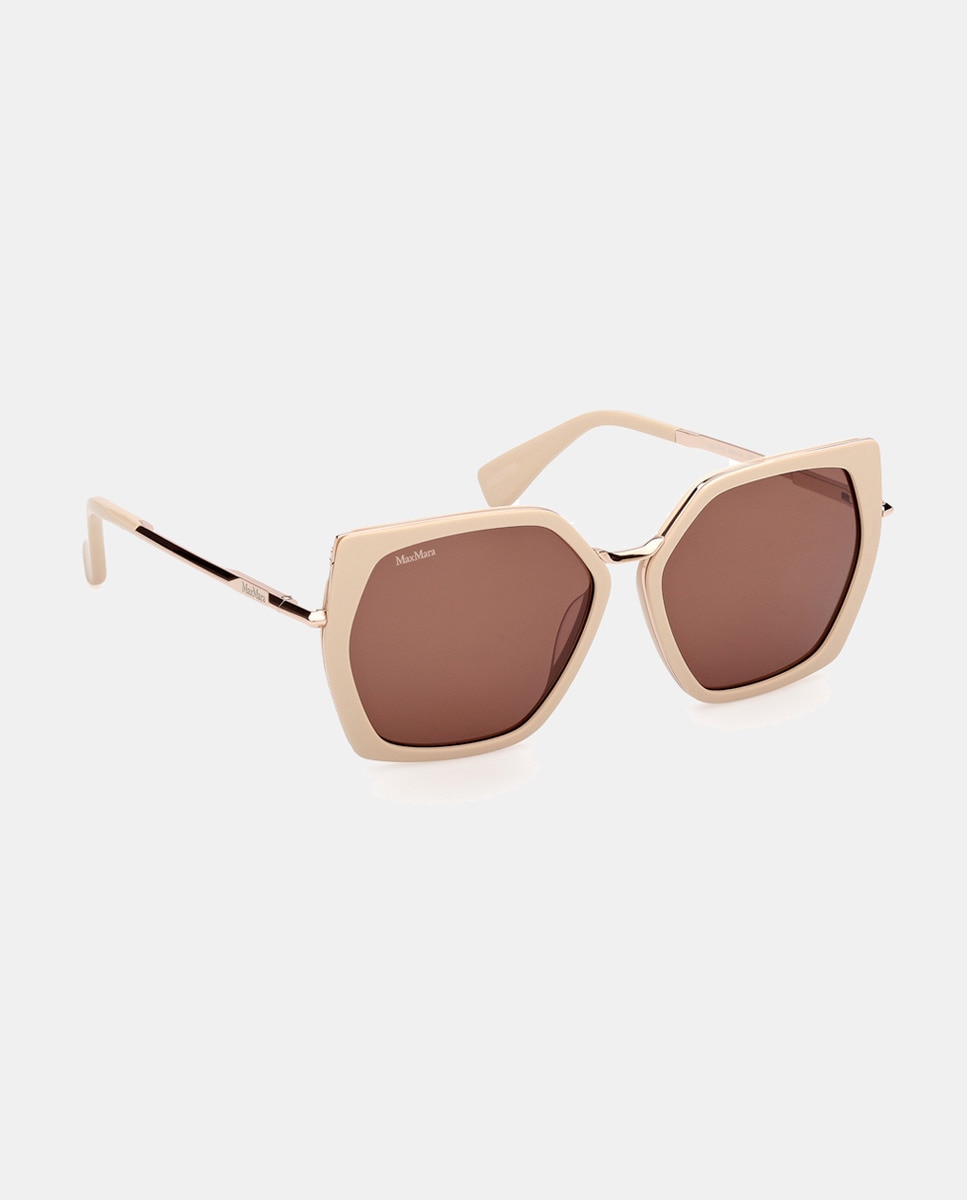 Gafas de sol de mujer geométricas en acetato - Max Mara - Marrón Marrón-8