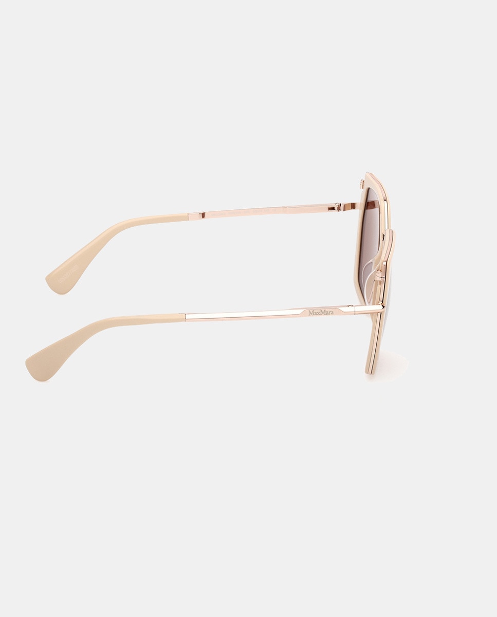 Gafas de sol de mujer geométricas en acetato - Max Mara - Marrón Marrón-7