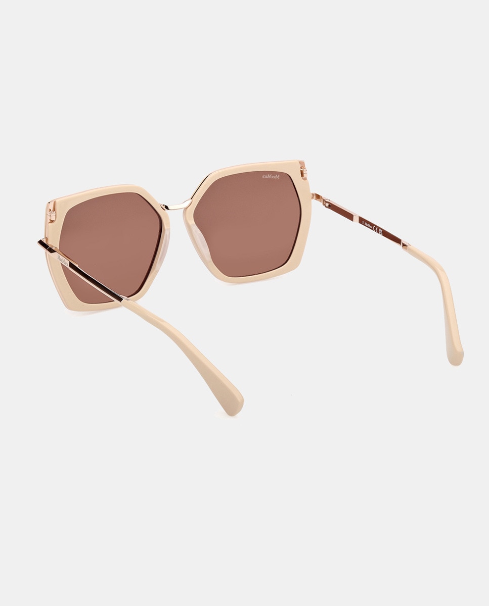 Gafas de sol de mujer geométricas en acetato - Max Mara - Marrón Marrón-4