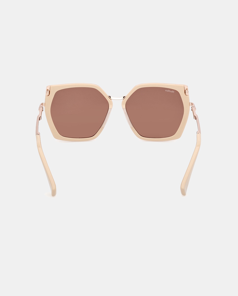 Gafas de sol de mujer geométricas en acetato - Max Mara - Marrón Marrón-5