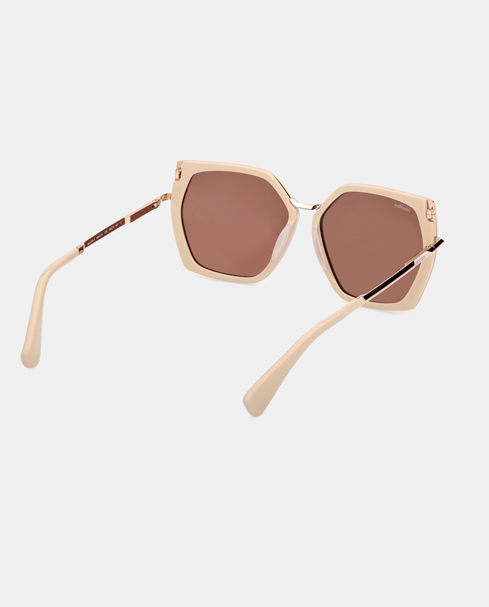 Gafas de sol de mujer geométricas en acetato - Max Mara - Marrón Marrón-6