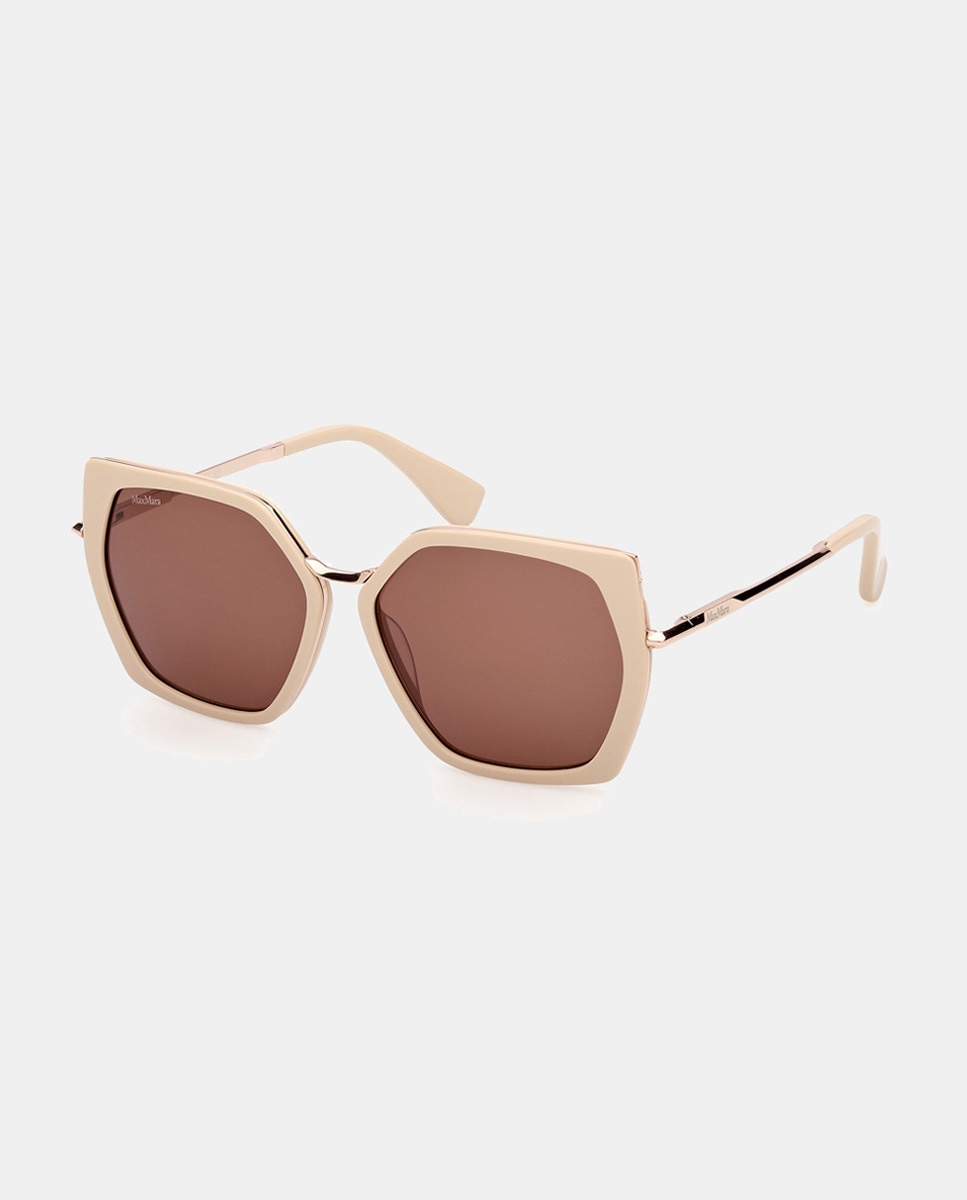 Gafas de sol de mujer geométricas en acetato - Max Mara - Marrón Marrón-2