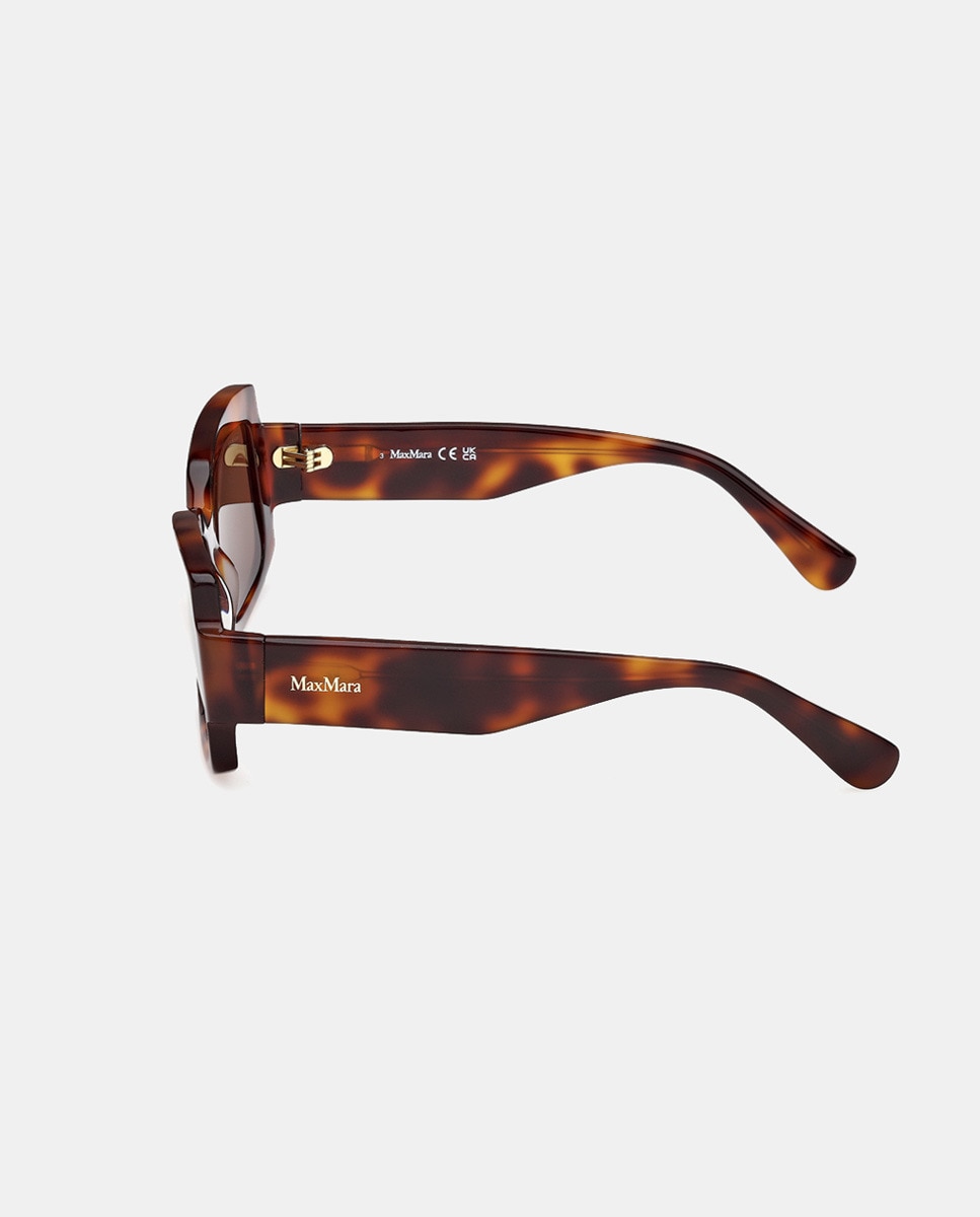 Gafas de sol de mujer rectangulares en acetato - Max Mara - Marrón Marrón-3