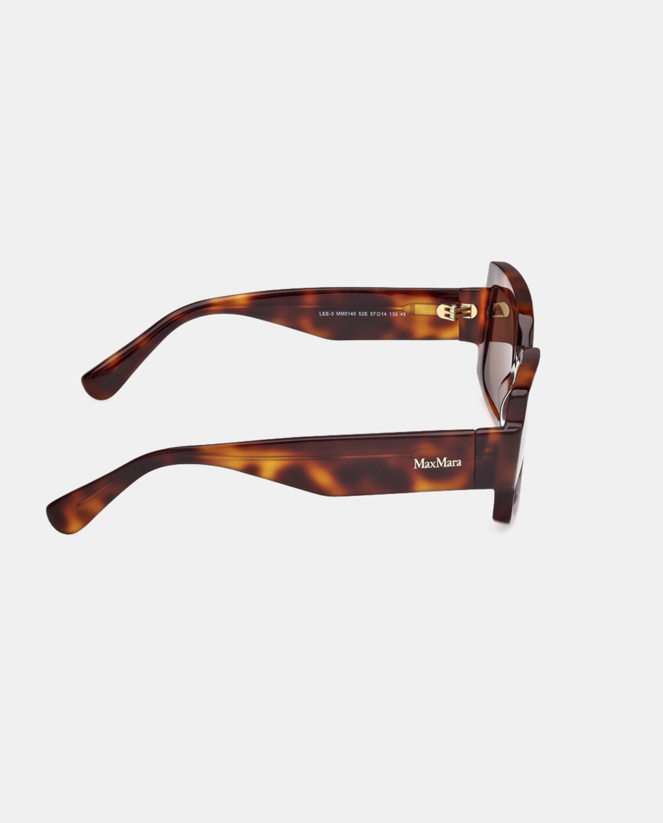 Gafas de sol de mujer rectangulares en acetato - Max Mara - Marrón Marrón-7