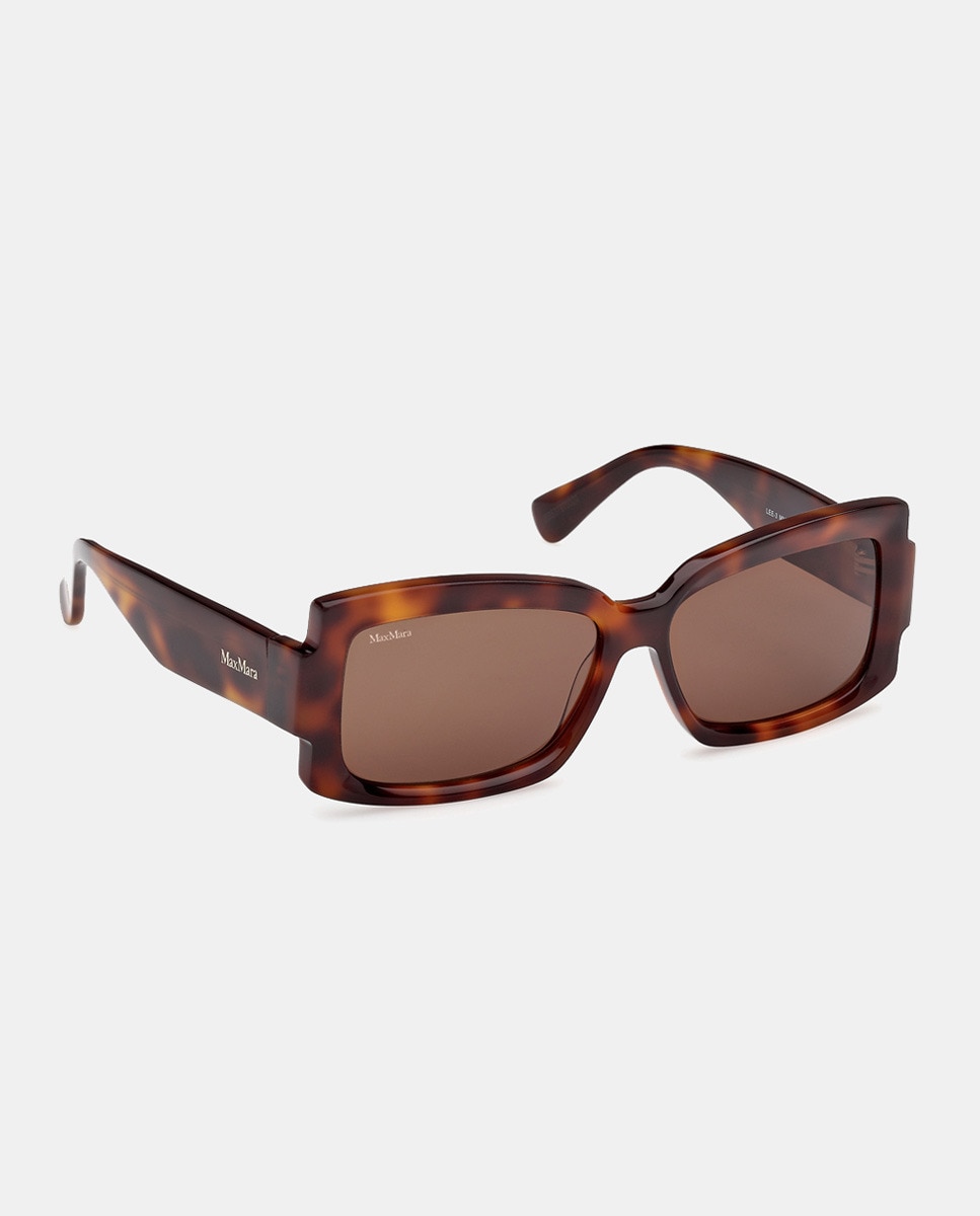Gafas de sol de mujer rectangulares en acetato - Max Mara - Marrón Marrón-8