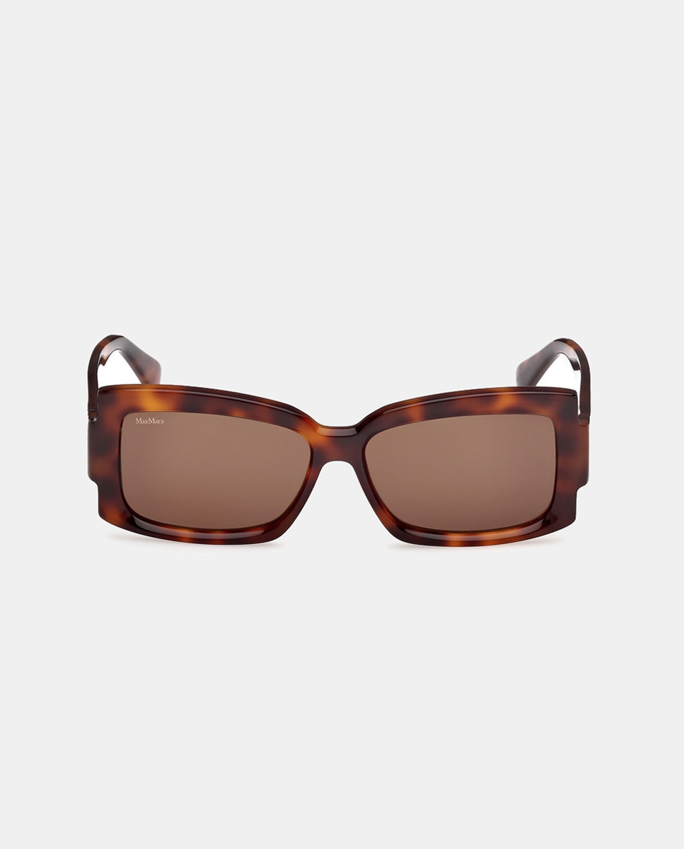 Gafas de sol de mujer rectangulares en acetato - Max Mara - Marrón Marrón-1