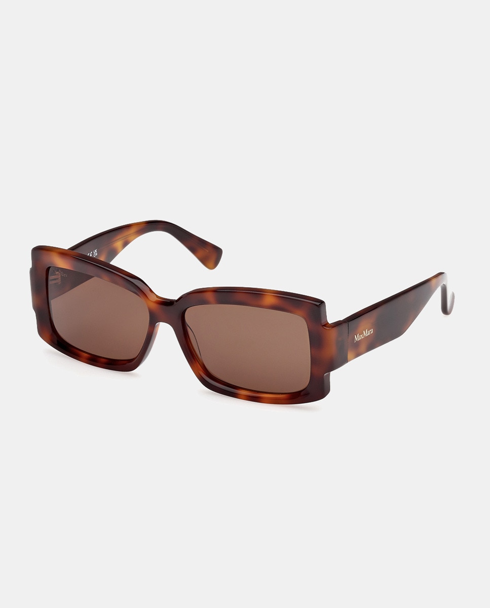 Gafas de sol de mujer rectangulares en acetato - Max Mara - Marrón Marrón-2