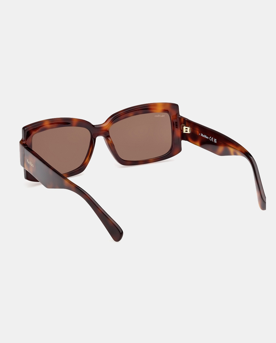 Gafas de sol de mujer rectangulares en acetato - Max Mara - Marrón Marrón-4