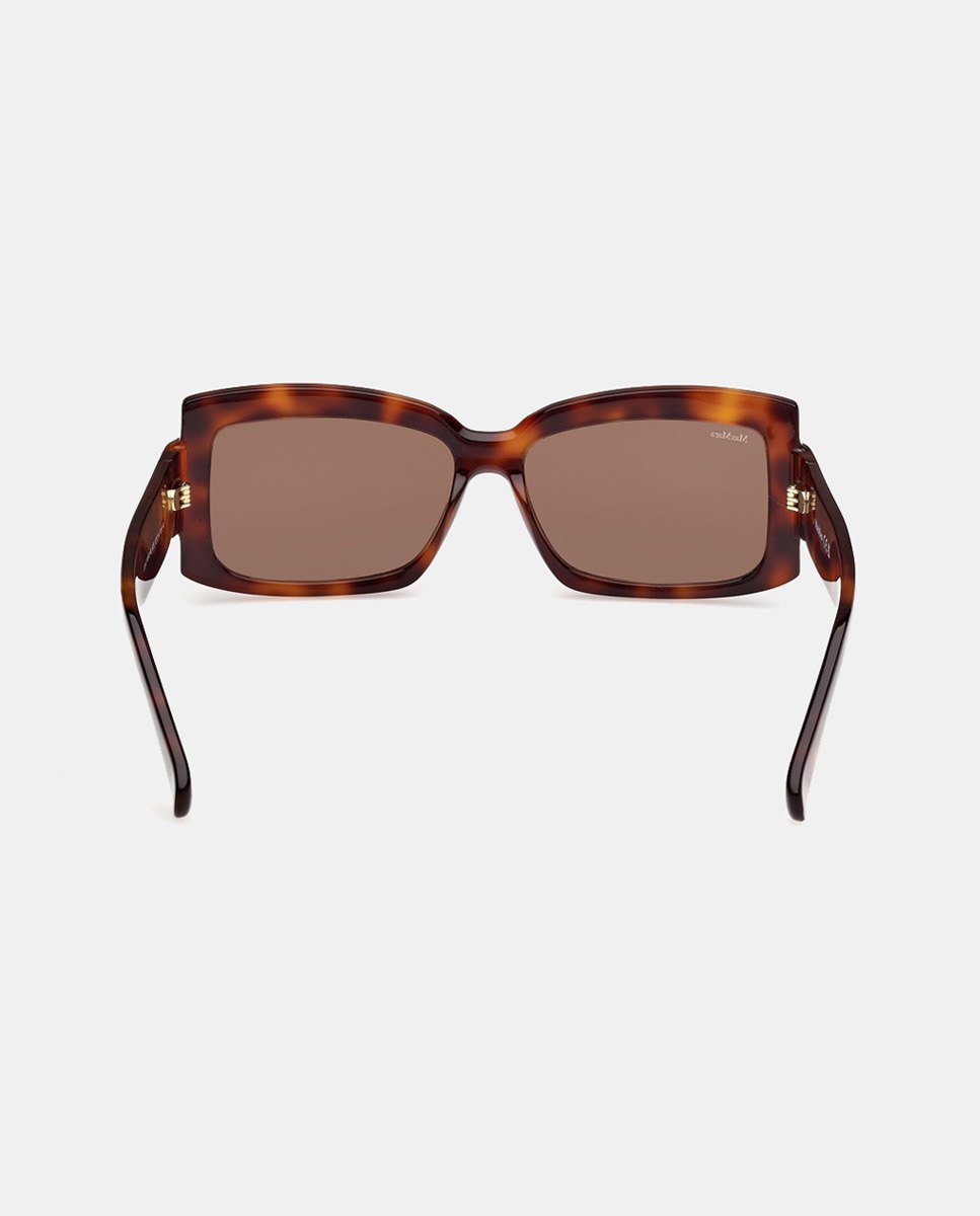 Gafas de sol de mujer rectangulares en acetato - Max Mara - Marrón Marrón-5