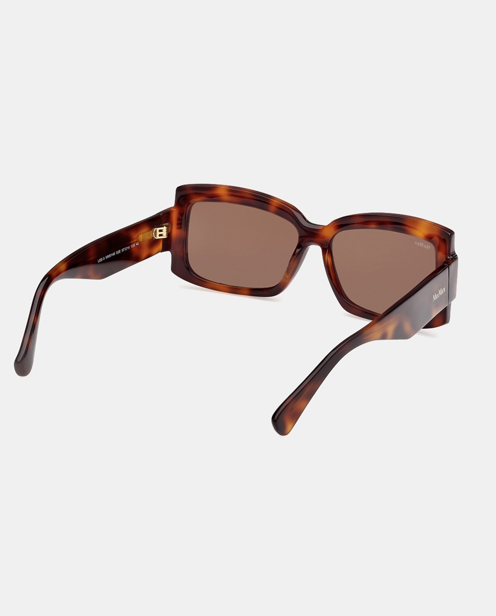 Gafas de sol de mujer rectangulares en acetato - Max Mara - Marrón Marrón-6