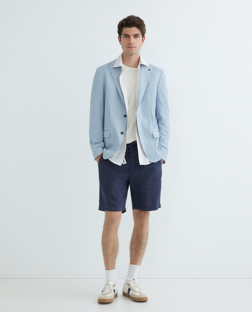 Blazer Desportivo em Jersey Slim Fit Azul-claro-1