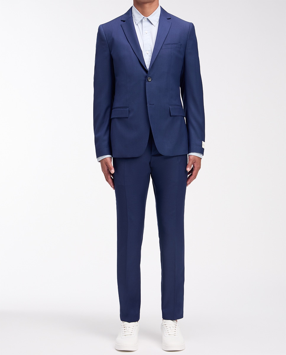 Blazer de Lã com Estrutura Azul-6