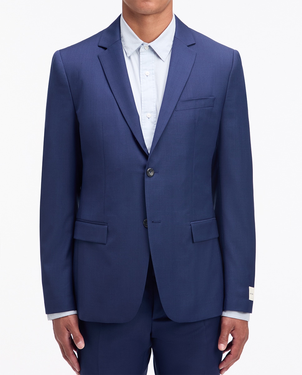 Blazer de Lã com Estrutura Azul-1