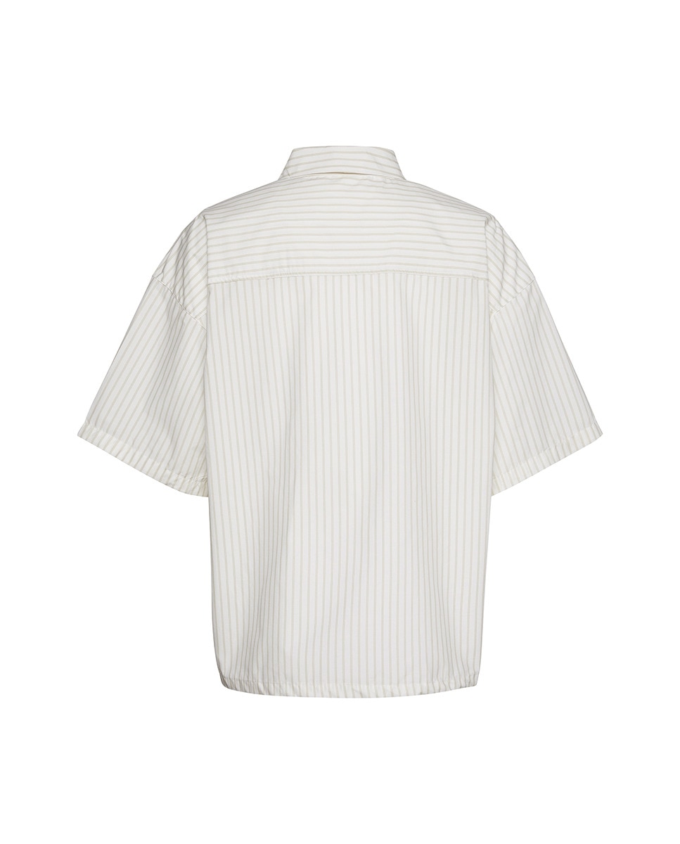 T-shirt de Manga Curta Abotoada Cotton Poplin Sleep Branco-2
