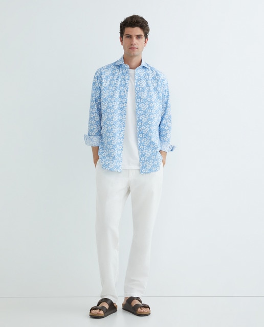 Imagen 0 de Camisa de hombre casual manga larga estampada