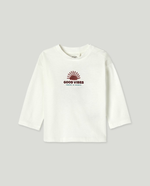 Imagen 0 de Camiseta de bebé estampada patch manga larga