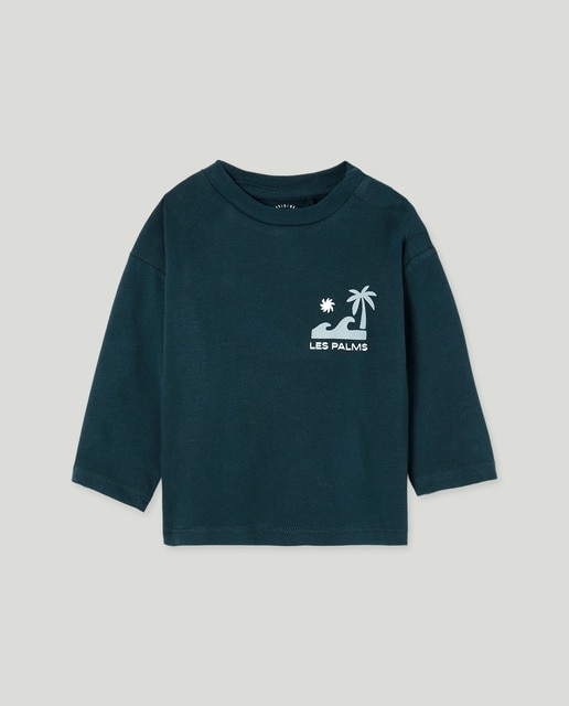 Imagen 0 de Camiseta de bebé estampada patch manga larga