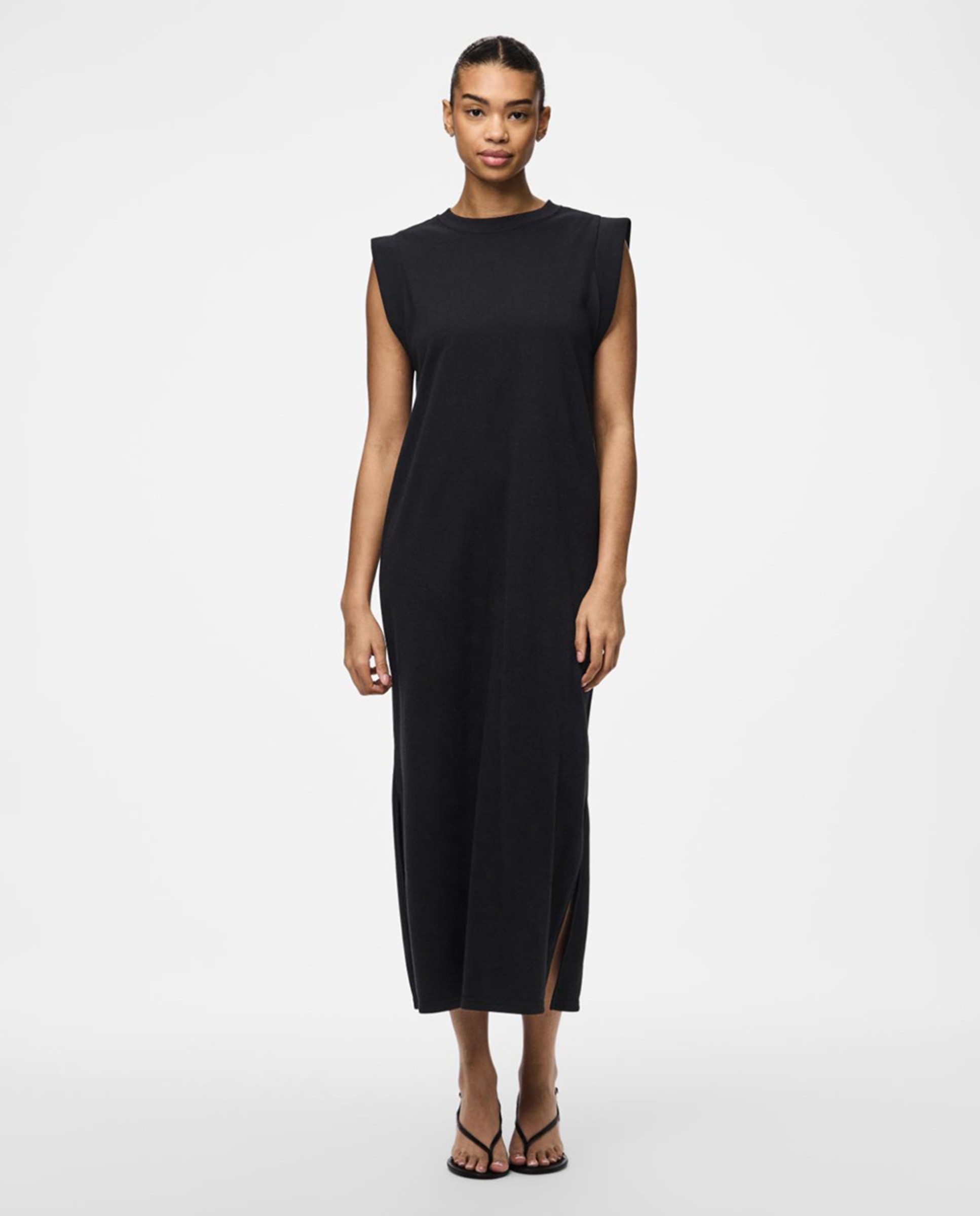 Vestido Comprido sem Mangas Preto-1